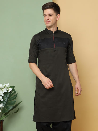 GREEN PATHANI KURTA SET