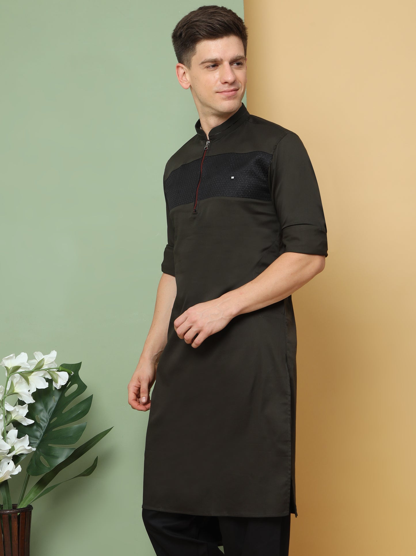 GREEN PATHANI KURTA SET