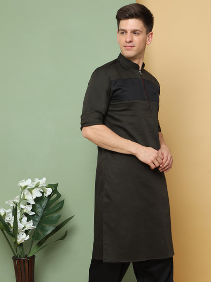 GREEN PATHANI KURTA SET