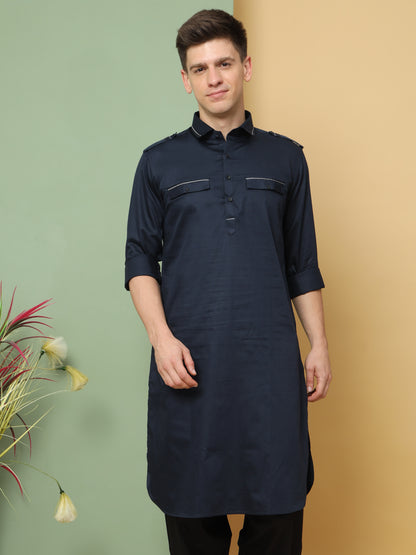 BLUE PATHANI KURTA SET