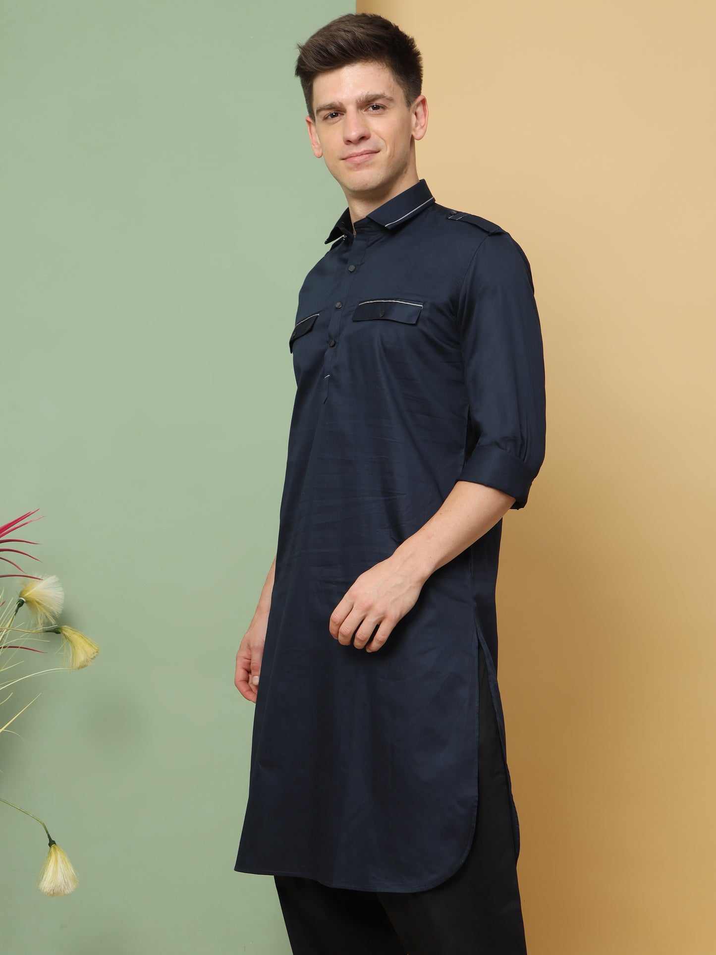 BLUE PATHANI KURTA SET