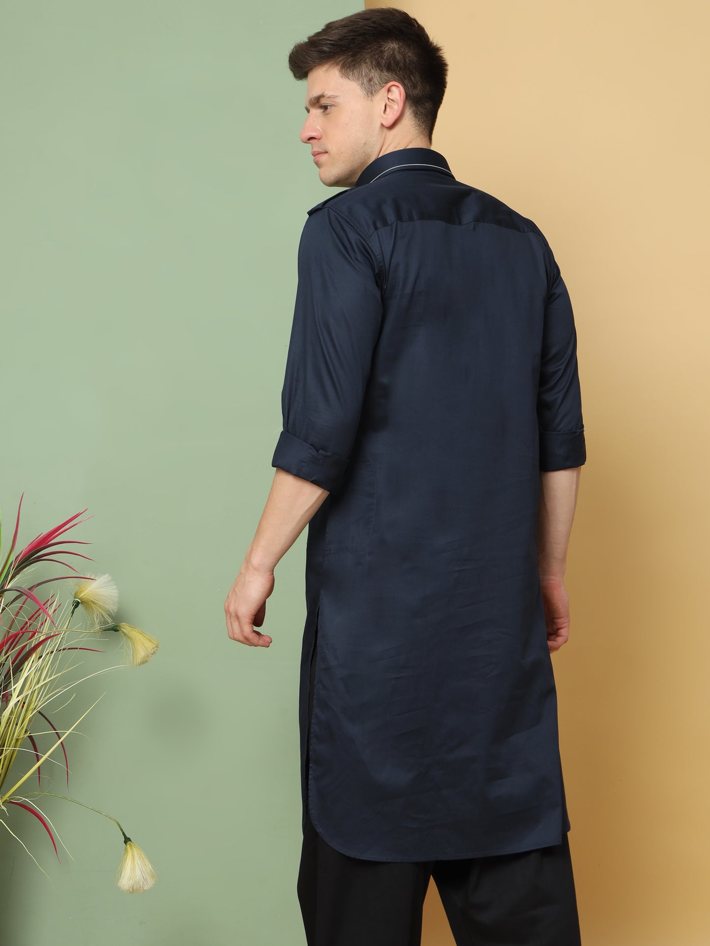 BLUE PATHANI KURTA SET