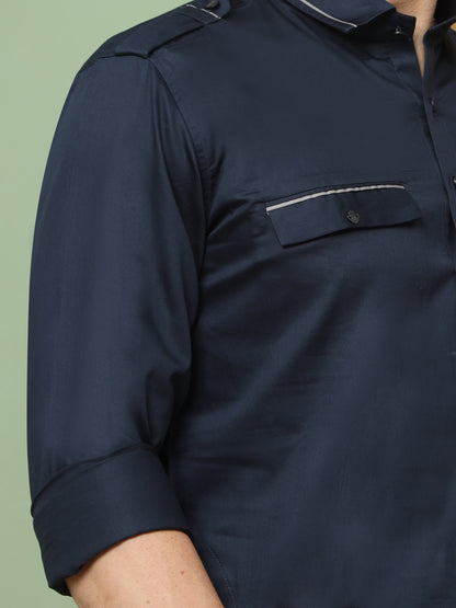 BLUE PATHANI KURTA SET