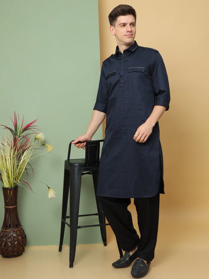 BLUE PATHANI KURTA SET