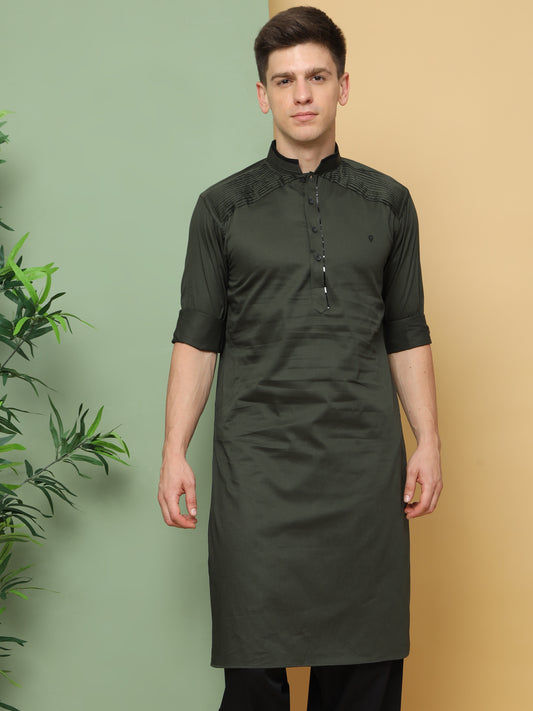 GREEN PATHANI KURTA SET